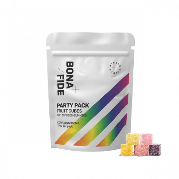 Bonafide Party Pack Fruit Cubes (Hybrid) ensures that every package contains the highest quality, ethically sourced, vegan & organic ingredients. Our lab-tested products provide a consistent delivery method for the ingestion of cannabis.