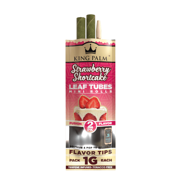 King Palm Mini Strawberry Shortcake are Made from high-quality Natural Leaf, these cones are designed to hold one gram of dry herb or tobacco and come with a delicious Strawberry Shortcake flavor.