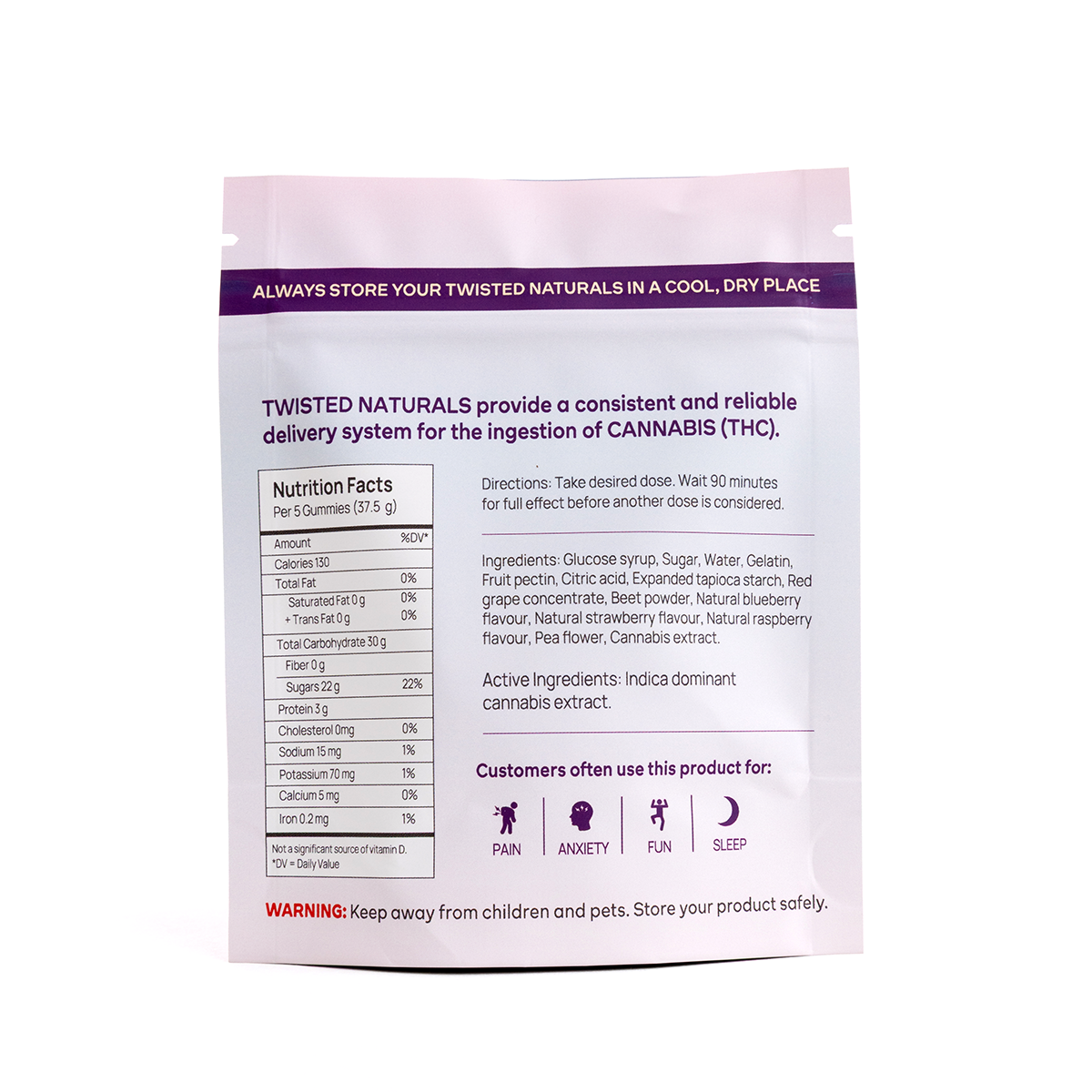 Twisted Naturals - Berry Wild High Dose (1200 mg THC, Indica)