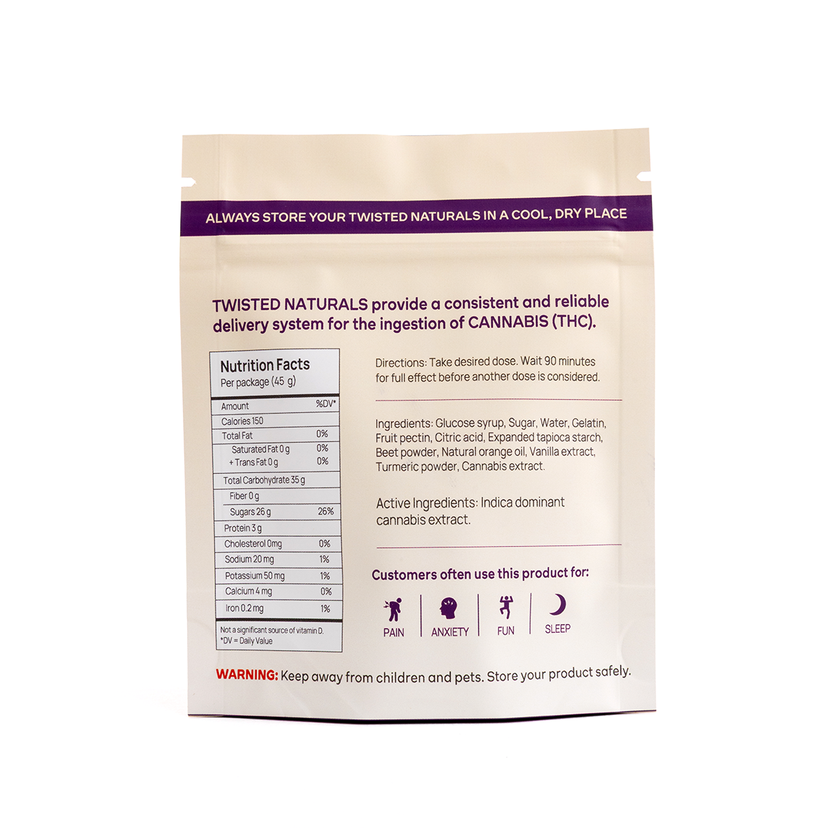 Twisted Naturals – Orange Creme (200 mg THC, Indica)