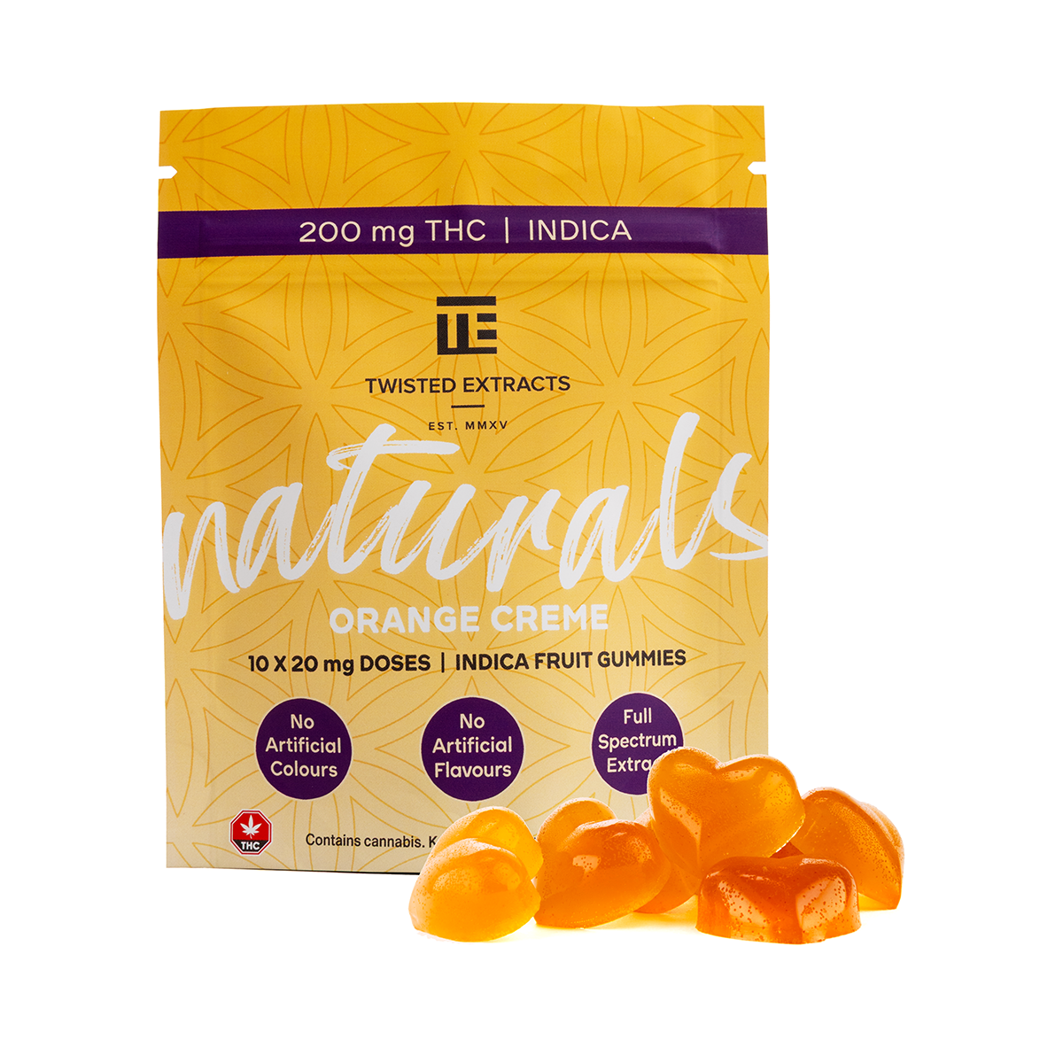 Twisted Naturals – Orange Creme (200 mg THC, Indica)