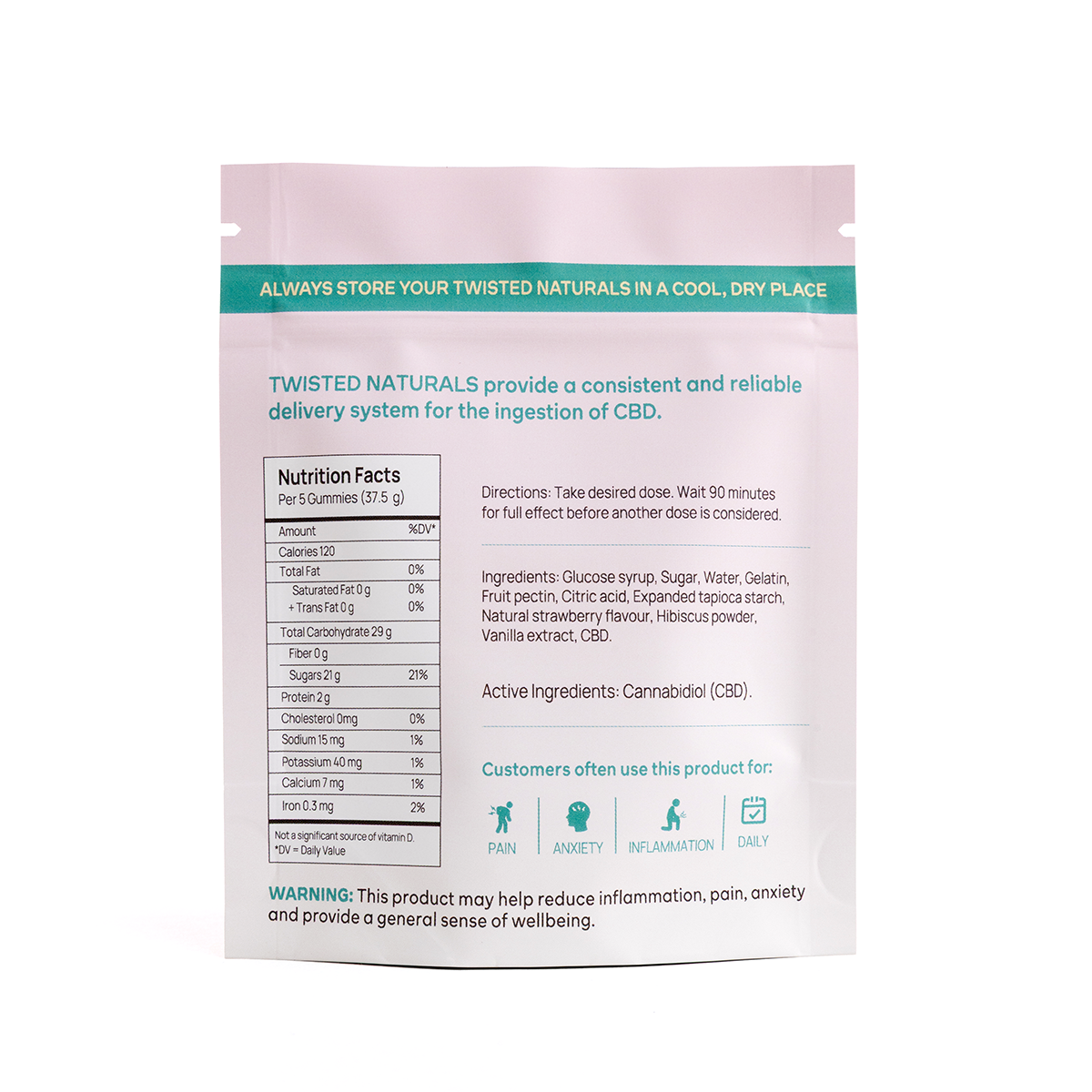 Twisted Naturals - Strawberry Creme High Dose (1200 mg CBD)